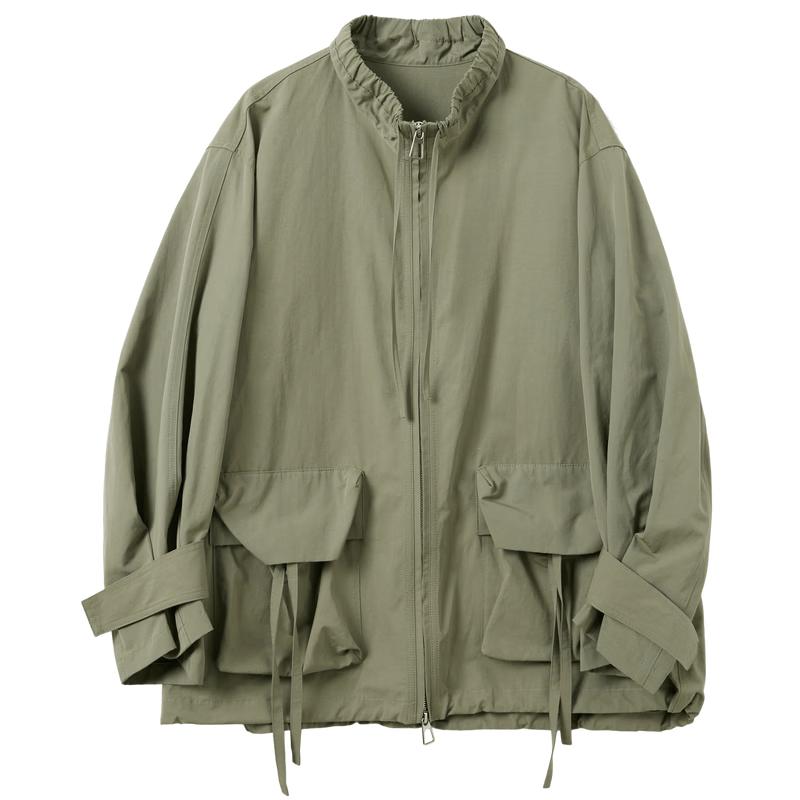SANCITY 2026 Autumn Loose Stand Collar Workwear Jacket