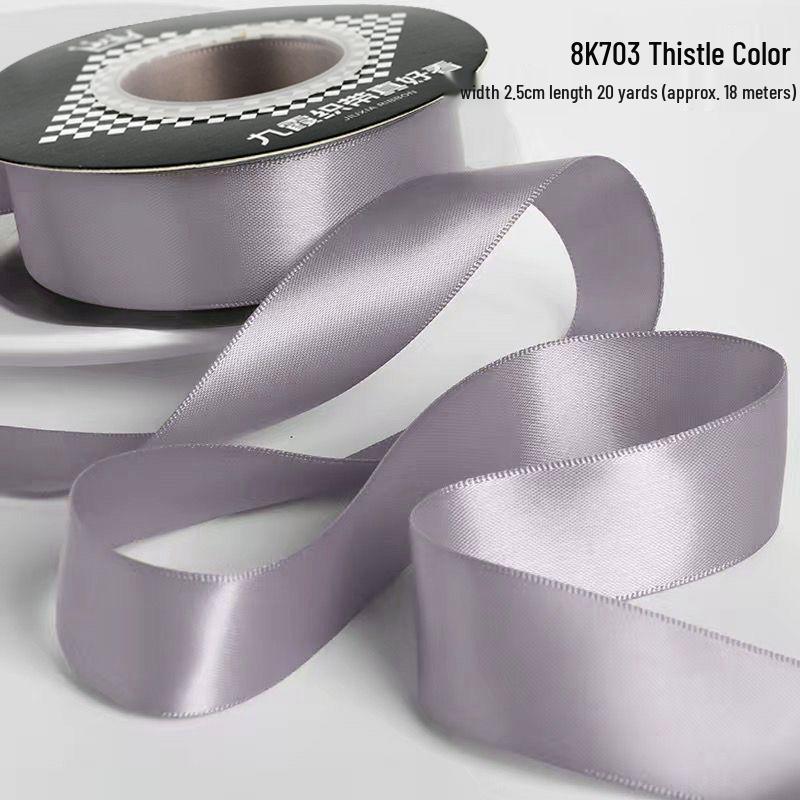 2.5cm Double-Sided Satin Ribbon for DIY, Weddings, Gifts, Bouquets, Cakes, and Bows