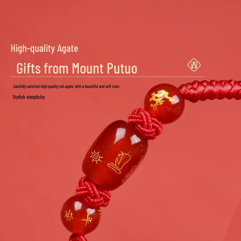 2025 Year of the Snake Zodiac Red String Bracelet for Men and Women