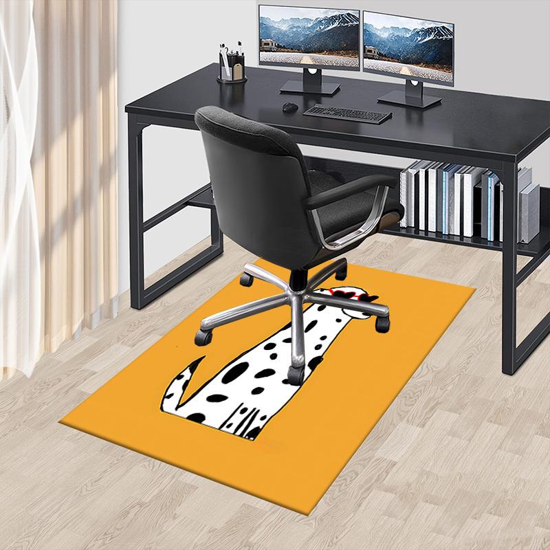 1PC Dalmatian Heart-shaped Non-Slip Floor Carpet Compatible for Office&Living Room&Bedroom&Dining Room - Flat-Weave Machine-W272