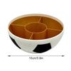 Snack Tray with Center Cup Slot, Soccer Style Serving Bowl for Sports Table Use, Ball Pattern Dish for Chips