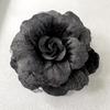 Retro Czarny Aksamitny Broszka Kamelia Broszka Żałobna Damska Koszula Krawat Corsage Ubrania Biżuteria Akcesoria Odzieżowe
