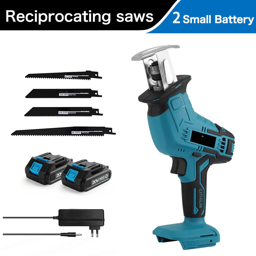 Cordless Portable Reciprocating Saw Adjustable Speed Chainsaw Wood Metal PVC Pipe Cutting Bandsaw Power Tool