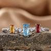 18K Gold S925 Sterling Silver Gemstone Ring: Light Luxury Colorfast Jewelry