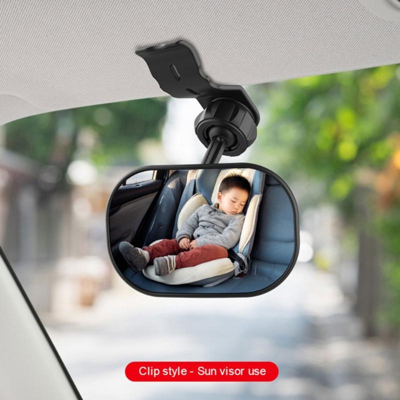 Rear-Seat Baby Monitoring Mirror with Wide View and Adjustable Head for Parents, Caregivers and Family Travel Use