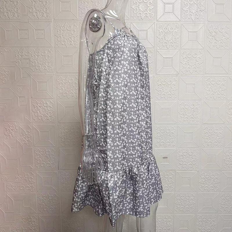 1PC Women A-line Dress Polyester Beach Dress Sundress Floral Printed Loose Sleeveless