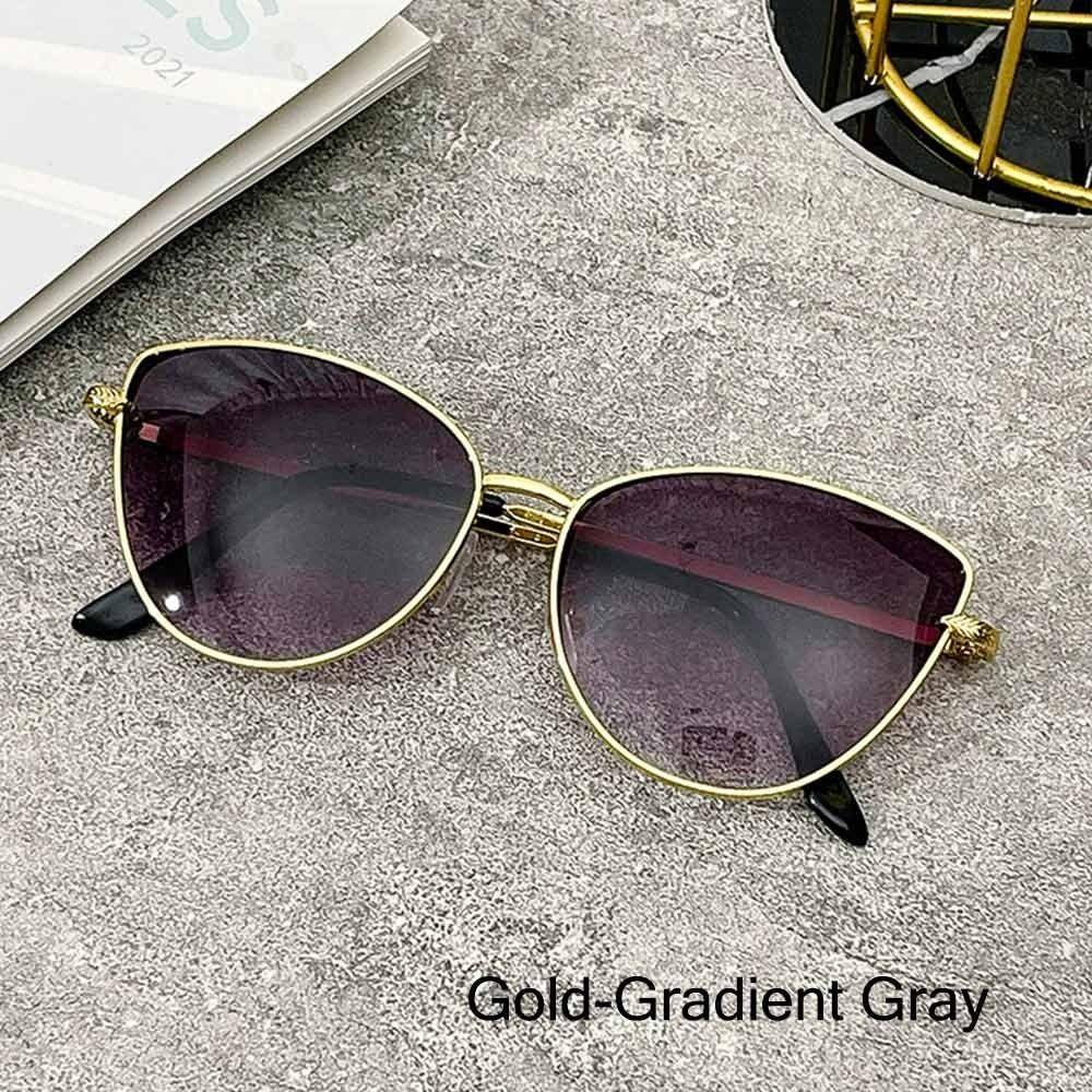 Square Frame Cat Eye Sunglasses Uv400 Protection Ocean Lenses Sun Glasses Beach Travel Streetwear Metal Frame Sun Glasses
