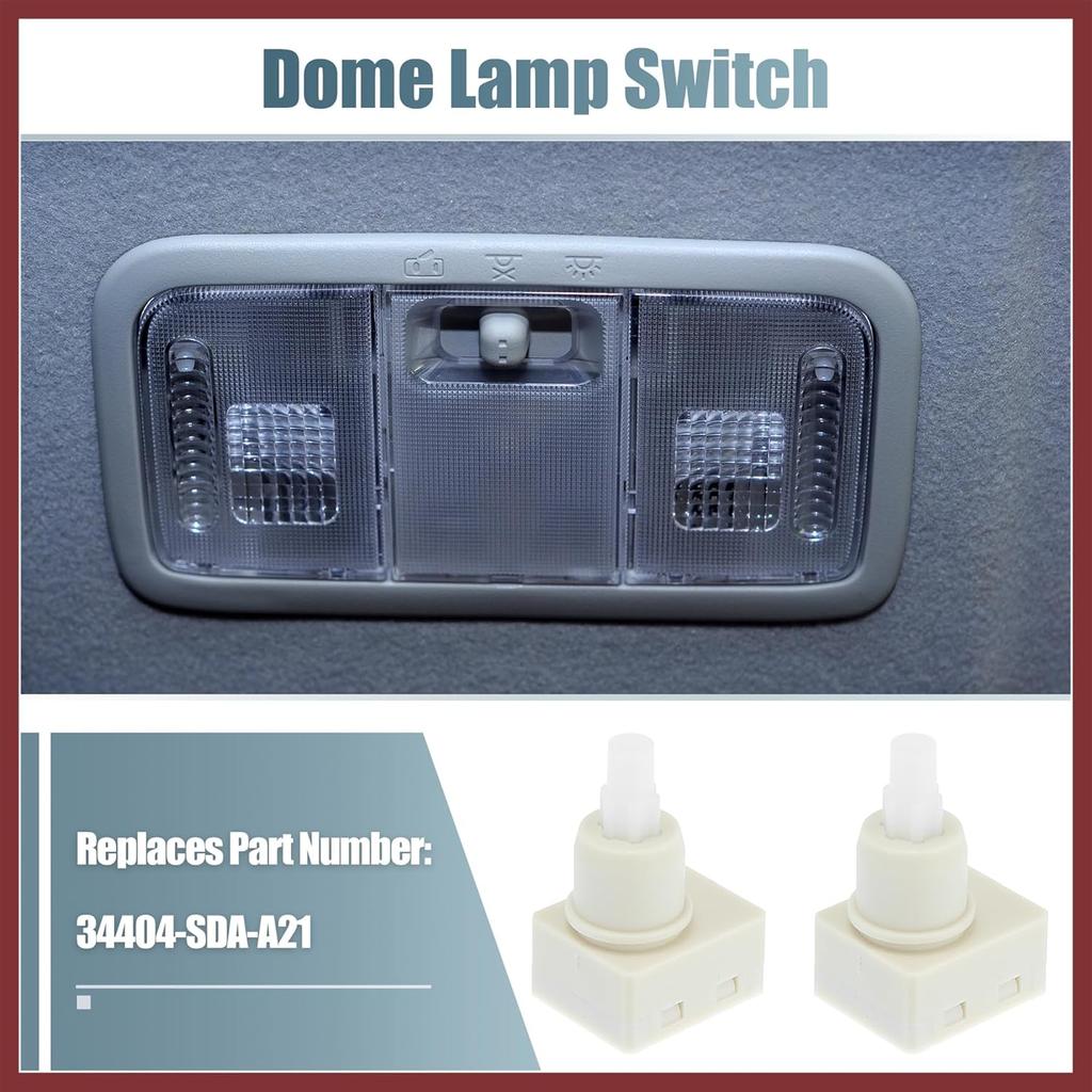 2Pcs Dome Lamp Switch 34404-SDA-A21 34404-SDA-A22D3 924-798 Roof Map Light Overhead Lights for Honda CR-V Odyssey Accord Pilot Ridgeline for Ram 1500