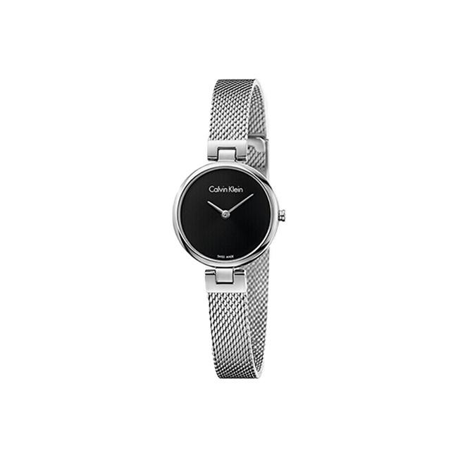 

Calvin Klein Ck Quartz Pure Series Watch Quartz Movement Stainless Steel Bracelet Black Dial Women watches K8G23121 Regular Watch Box,Silver Strap