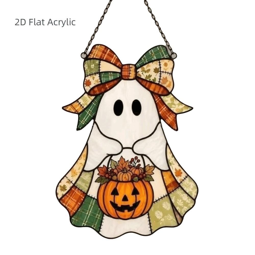 Pumpkin Cat Witch Ghost Pendant Decoration Colorful Window Hanging Decoration Balcony