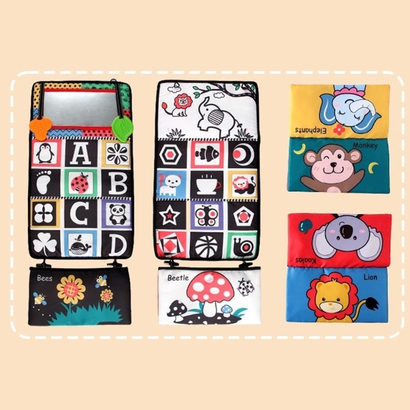 Baby Cloth Book Infant First Book Brain Developmental Shape Color Recognition Preschool Teaching Aid Squeak & Tearproof