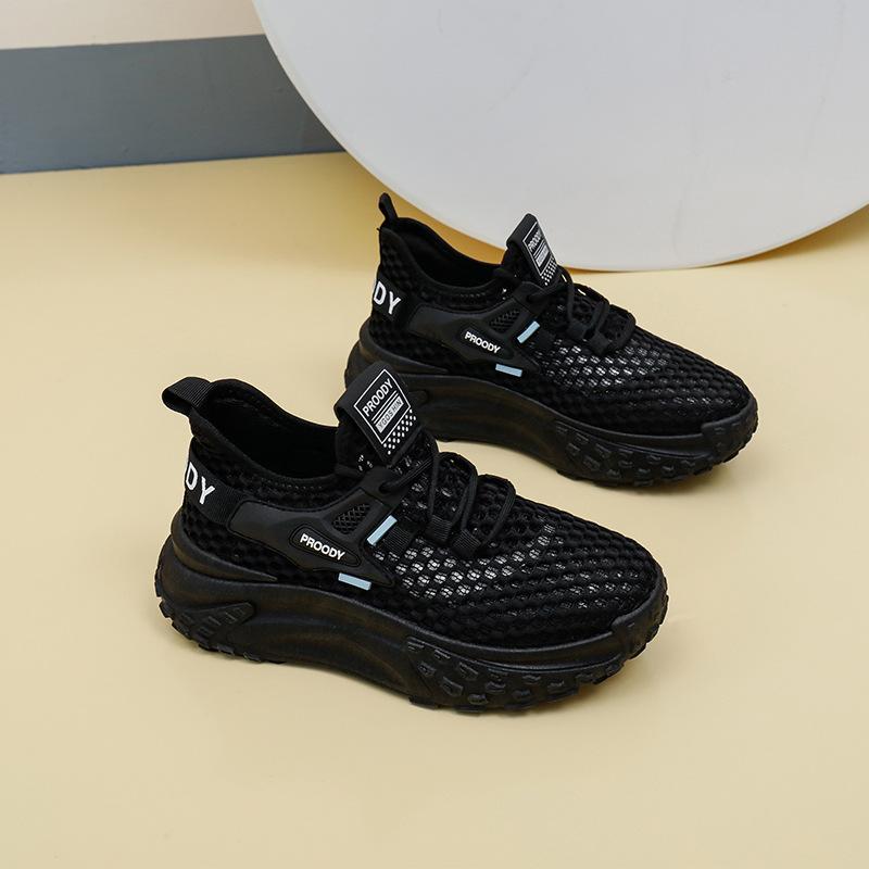 

2025 летние сетчатые кроссовки новые сетчатые дышащие кроссовки летающие тканые тонкие повседневные спортивные женские туфли интернет-знаменитости YDY423 40 чёрный