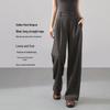 Women's Elastic TR Wrinkle-Resistant Pleated Wide-Leg Pants