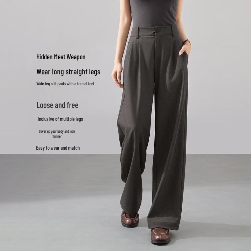 Women s Elastic TR Wrinkle-Resistant Pleated Wide-Leg Pants XL