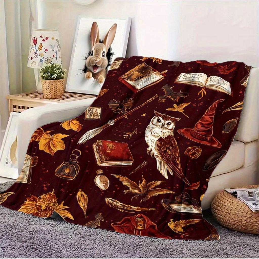 1pc Gothic Magic Divination Flannel Blanket - Soft Chunky Knit, All-Season Cozy Throw for Bed, Sofa, Office, Camping - Hand Wash