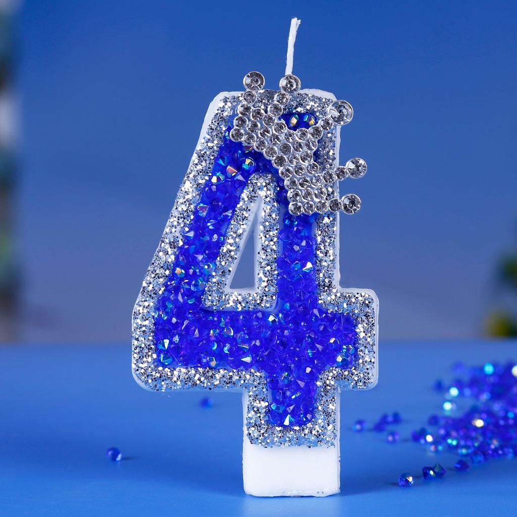 Number Birthday Candle 0-9 with Decorative Crown Design for Cake Decoration Children Party Baking Accessory
