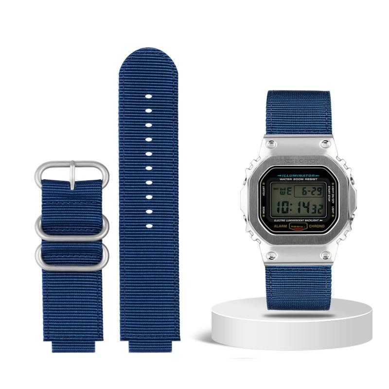 Klasyczny Adaptujący się dla G-SHOCK Casio GW6900 DW5600 GW-B5600 GM-5600 serii nylonowy pasek akcesoria sportowe outdoorowe płócienny pasek do zegarka