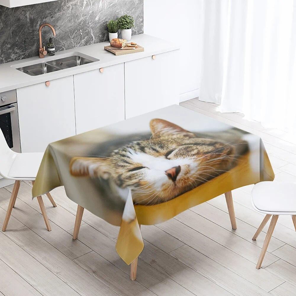 Black Cat Tablecloth Funny   With Glasses Party Restaurant Banquet Decoration Waterproof Home Table