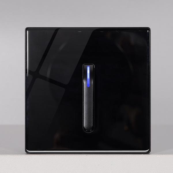 

KAMANNI Розкішний вимикач світла Світлодіодний індикатор Кришталеве загартоване скло Модель клавіатури для піаніно Дизайн кнопки Настінний вимикач і розетка з 1 Way