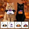 Soft Elastic Halloween Pumpkin Bat Plush Collar Funny Pet Halloween Vibe Collar  For Kitten Puppy