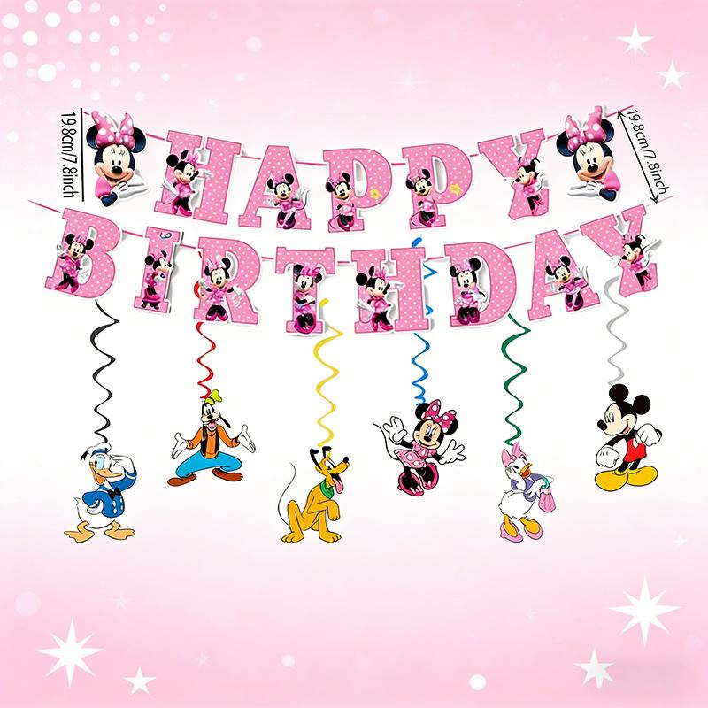 Disney Minnie s Birthday Party Banner Suitable for Celebration Event Themes, Festive Decorations, Applicable for Parties and Family Gatherings