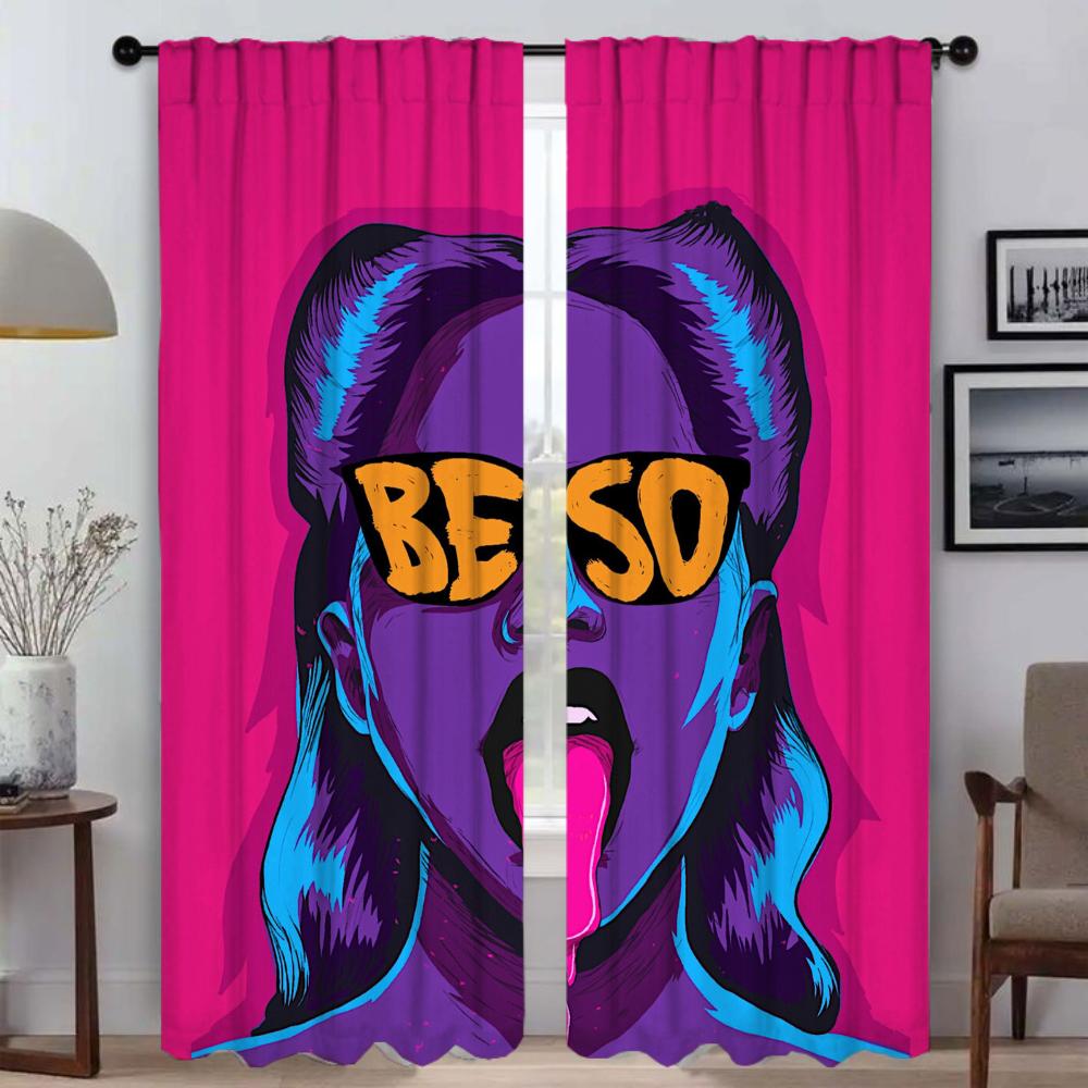 

Абстрактная Женщина Психоделические Оттенки Манда Шторы для Гостиной Занавески Жалюзи Перегородка Украшение на Хэллоуин Тюль для Спальни W50xH70cmx2pcs-CL