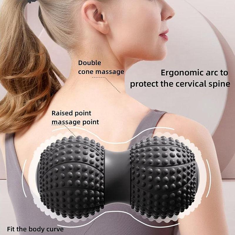 Tpe Yoga Fitness Ball Peanut Roller Double Lacrosse Massage Ball For Deep Tissue Myofascial Release Neck Leg Arm Muscle Relax