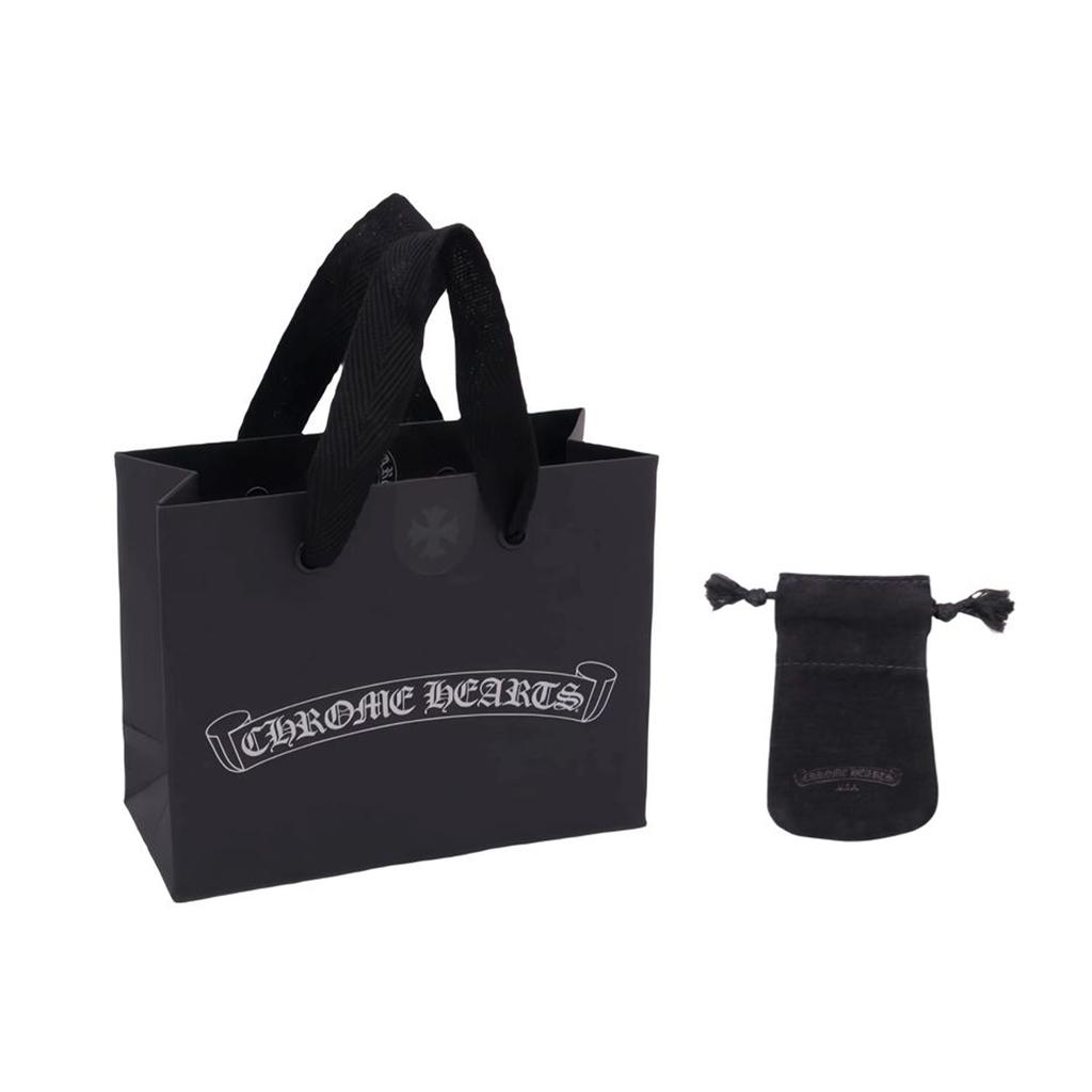 CHROME HEARTS Logo Gravierte Dekoration 925 Silber Obsidian Armband Unisex Armband Schwarz 2284