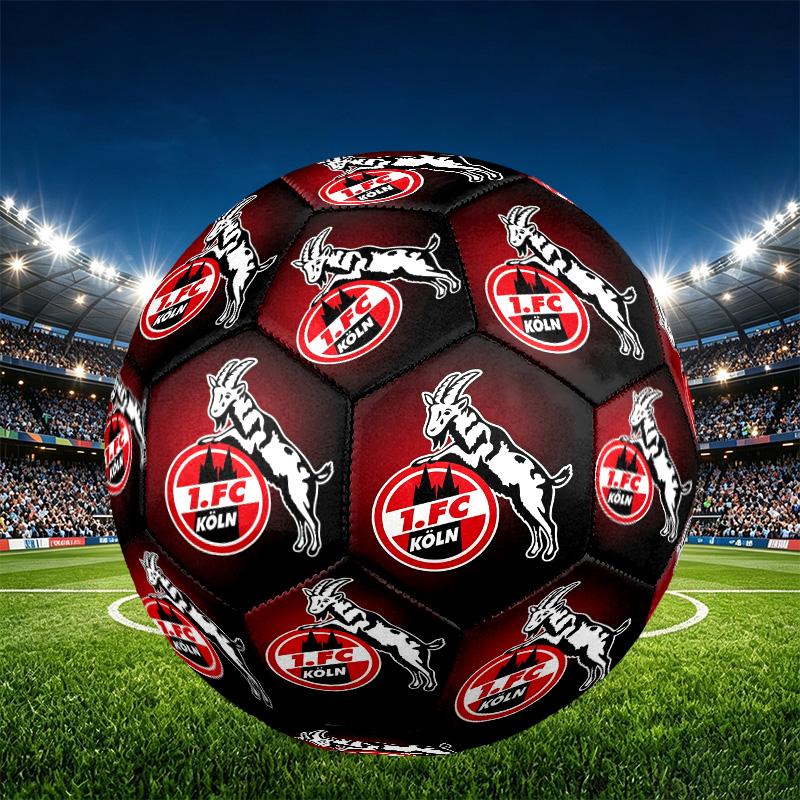FC Koln Print Size 5 Soccer Ball, PU Wear Resistant Football for Match Training and Daily Practice, Birthday Gift for Soccer Fans