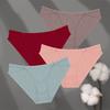 4Pcs Cotton Striped Underwear Women's Double Belt Panties Sexy Low Waist Solid Briefs Female Breathable Comfort Lingerie