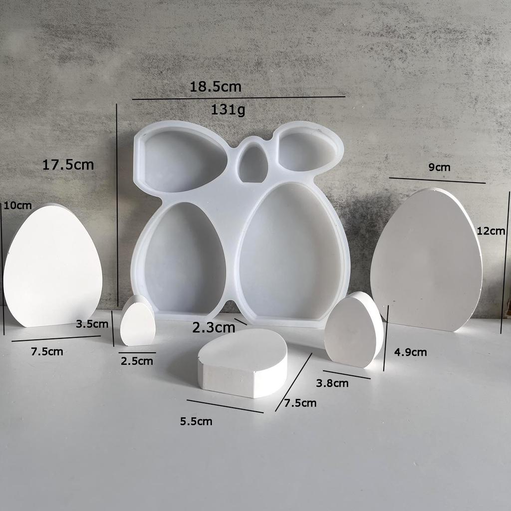 Muti-Size Easter Eggs Molds Huge Blank Easter Egg Casting Mold Happy Easter Decoration Egg Ornament Gypsum Aromatherapy Mold