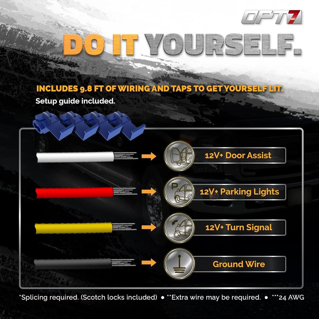 OPT7 Sidekick 78" Running Board Lights 2PCS LED Strips w/Sequential Amber Turn Signal, DRL, White Courtesy Light for Extended Crew Cab Trucks Pickup