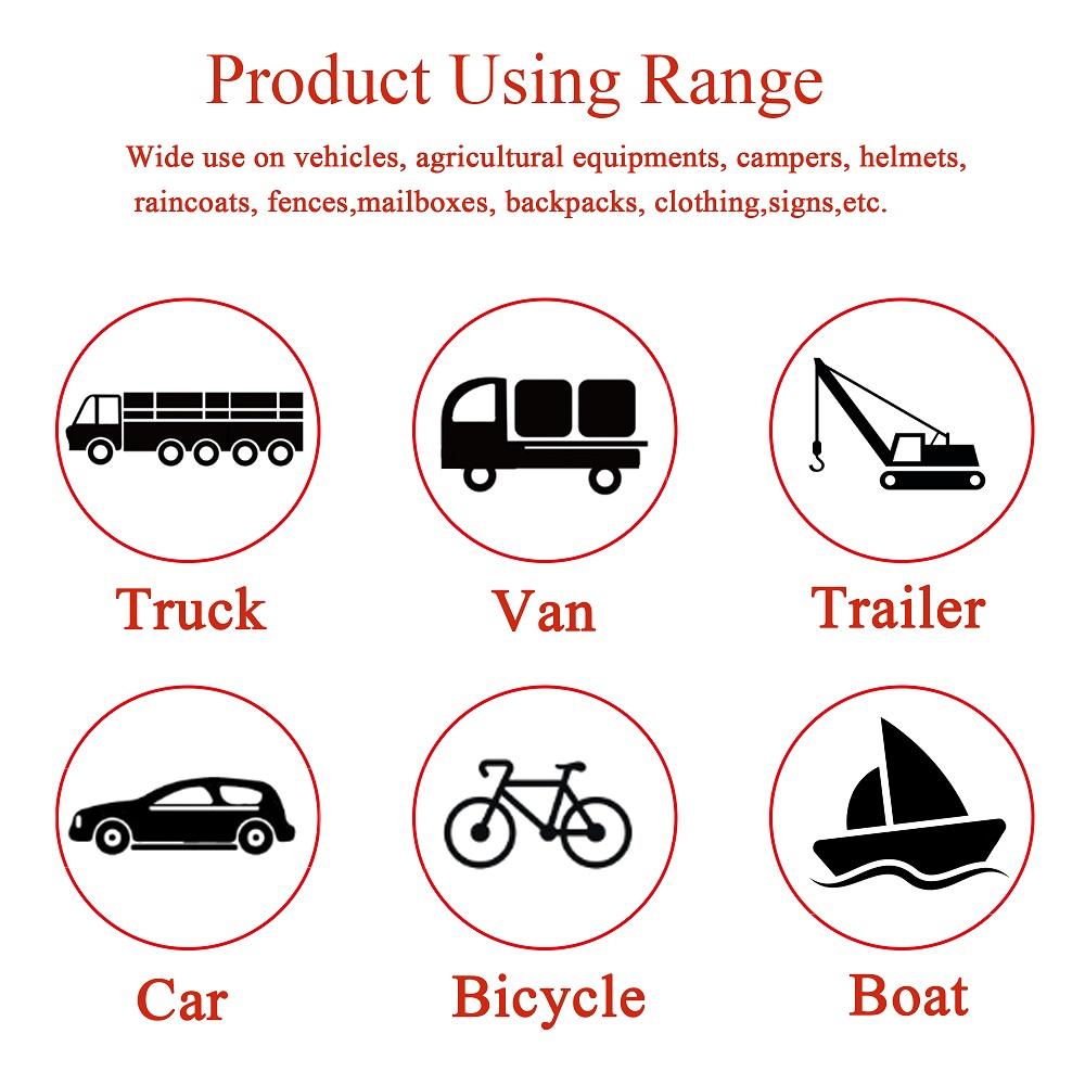 5cm*5m Arrow Reflective Stickers White-Black Waterproof Adhesive  Warning Safety Tapes Reflectors Strips For Trucks Trailers Car