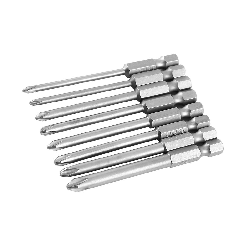 8pcs 75mm 14" Shank Magnetic Long Hex Cross Head Screwdriver Bits Set