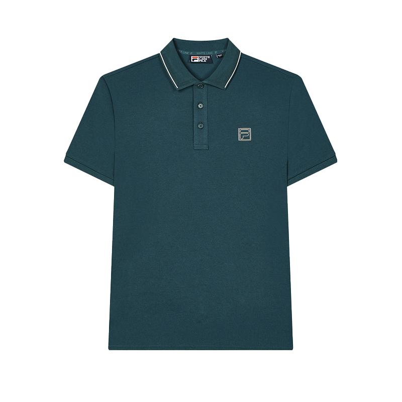 Fila Heritage Series Knitted Short Sleeve Polo Shirt Men Tops Wanshan-Green F11M428119FDG
