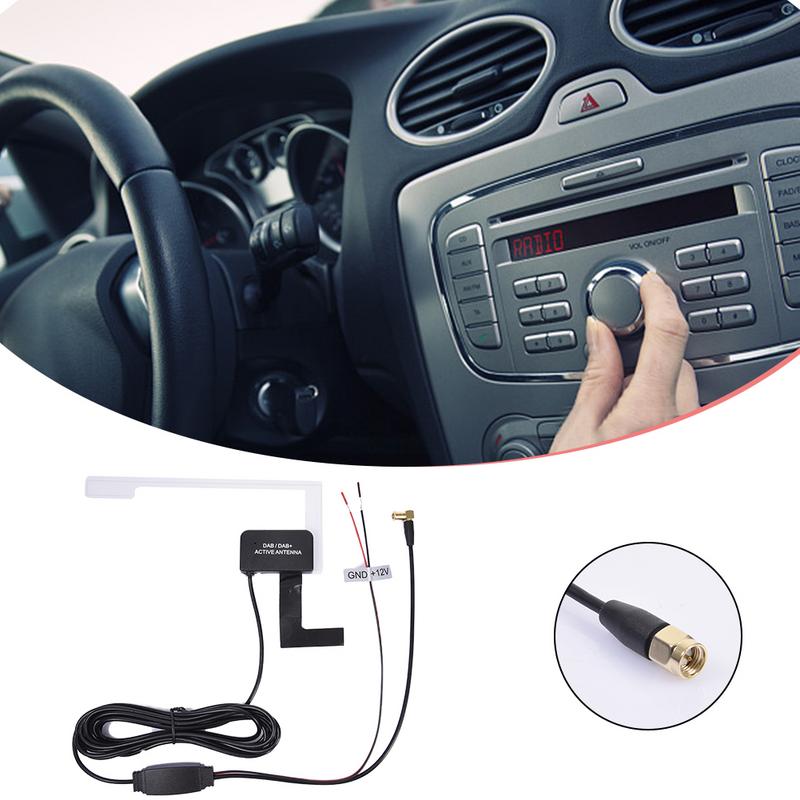 12V Glass Mount Car DAB Digital Radio Patch Aerial Antenna Adhesive Transparent Built-in Antenna European