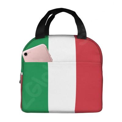 Italian Flag Print Thermal Lunch Bag Insulated Lunch Box for Women Men Kids Bento Bag for Outdoor Picnic Work Office Travel
