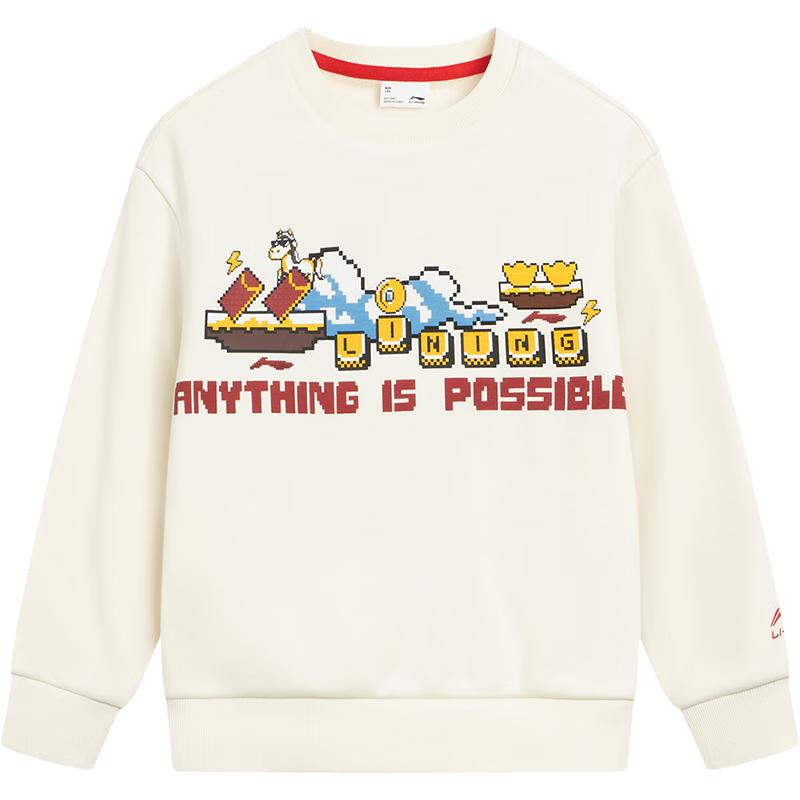 LI-NING Kids New Year Fleece-Lined Long Sleeve Sweatshirt 110