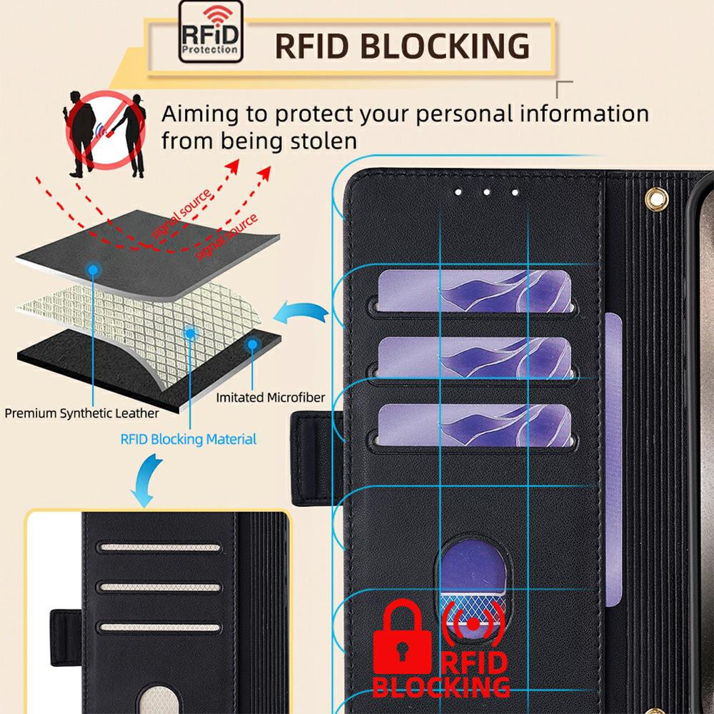 Für Motorola Moto G85 5G/S50 Neo 5G Hülle PU Leder Brieftasche Ständer Handyhülle mit Umhängegurt