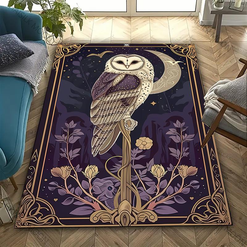 3D HD Printing Owl Print Rug Carpet for Bedroom Living Room Decor Area Rug for Sofa Washable Floor Mat Coffee Table Special Gift