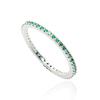 UNI.J [Ir253]Green Sleek Pave Silver Ring