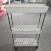 Triple-layer metal frame ultra-thin mobile storage cart