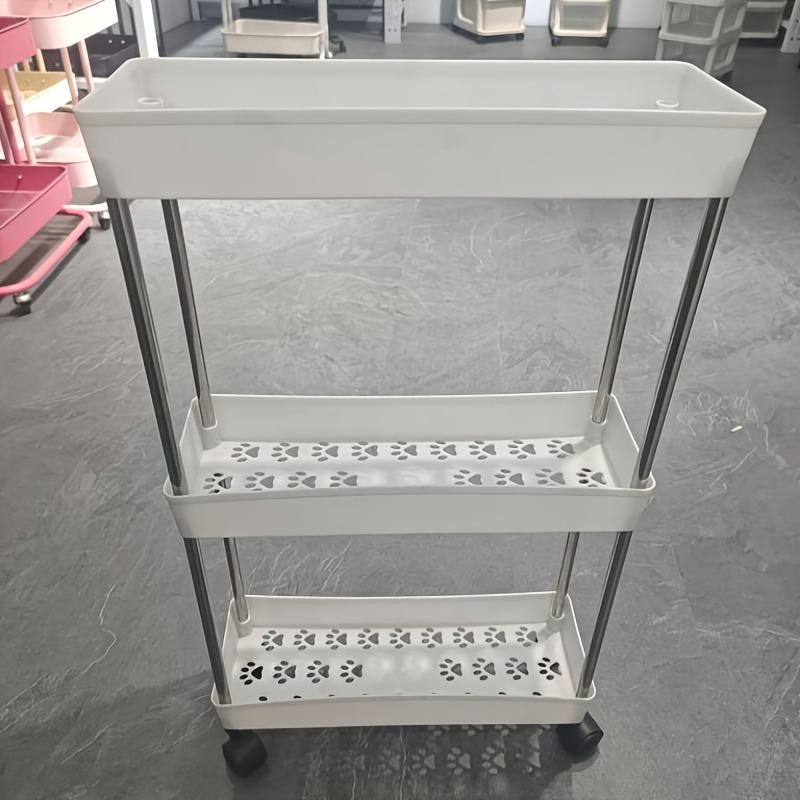 

Triple-layer metal frame ultra-thin mobile storage cart 1pcs белый