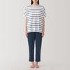MUJI Smooth and Cool Short Sleeve Loungewear Blue Size FD1LBA5S Women's Set, Striped, Small,