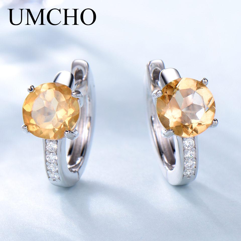 2024 Luxury Earrings High Quality 925 Sliver Women Earring Citrine Round Zirconia Custom Hoop Earrings Fashion Jewelry
