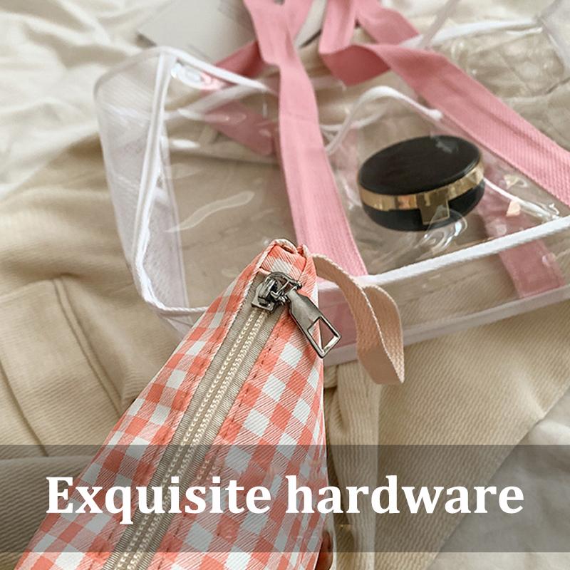 Pvc Transparent Handbag Tote Bag Women Summer Beach Clear Tote Bag Travel Storage Bags Portable Waterproof Carry Bag