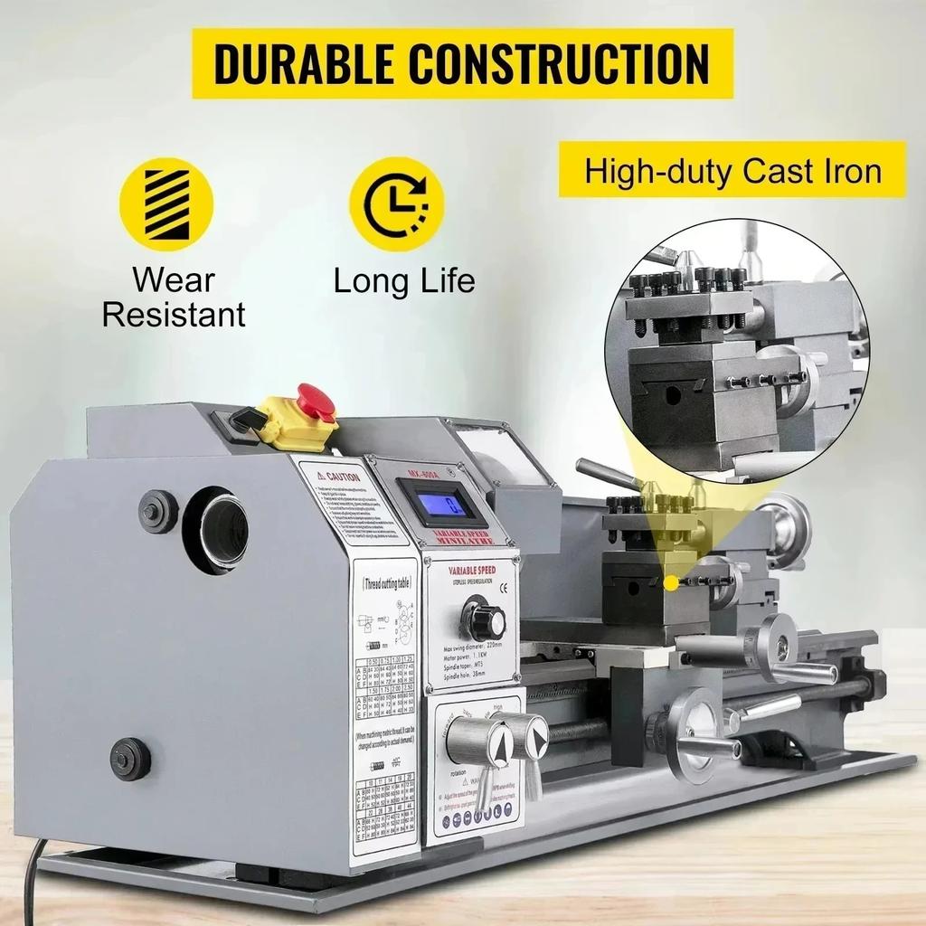 SIHAO Metal Lathe Mini 750W 220V 8.7" Swing Over Bed 29.5" Centers