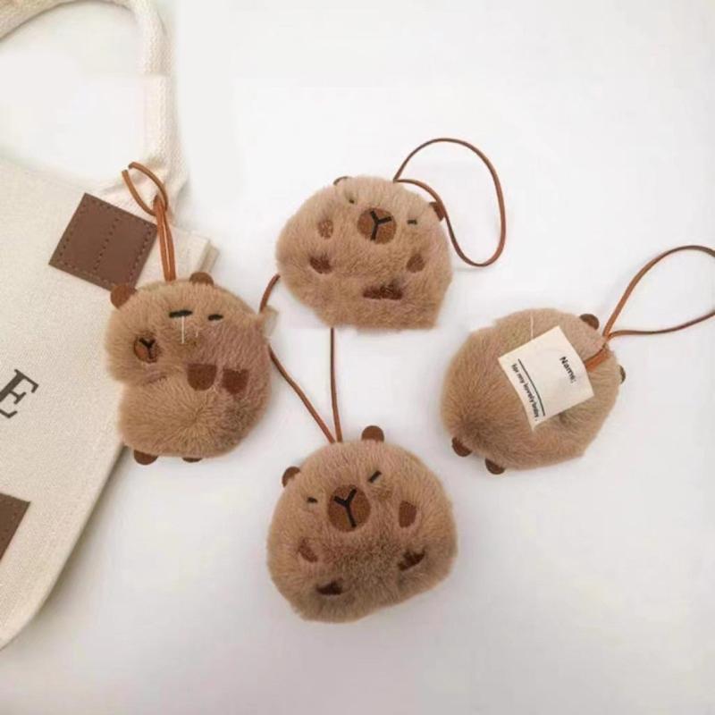 Cute Capybaras Toy Keychain Bag Pendant Delightful Capybaras Doll Keychain Pendant Stuffed Toy Hangers Accessory for Girl