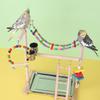 Lovebird Parrots Cage Perch Stand Bridge Colorful Swing Climbing Wooden Training Ladder Toy for Bird