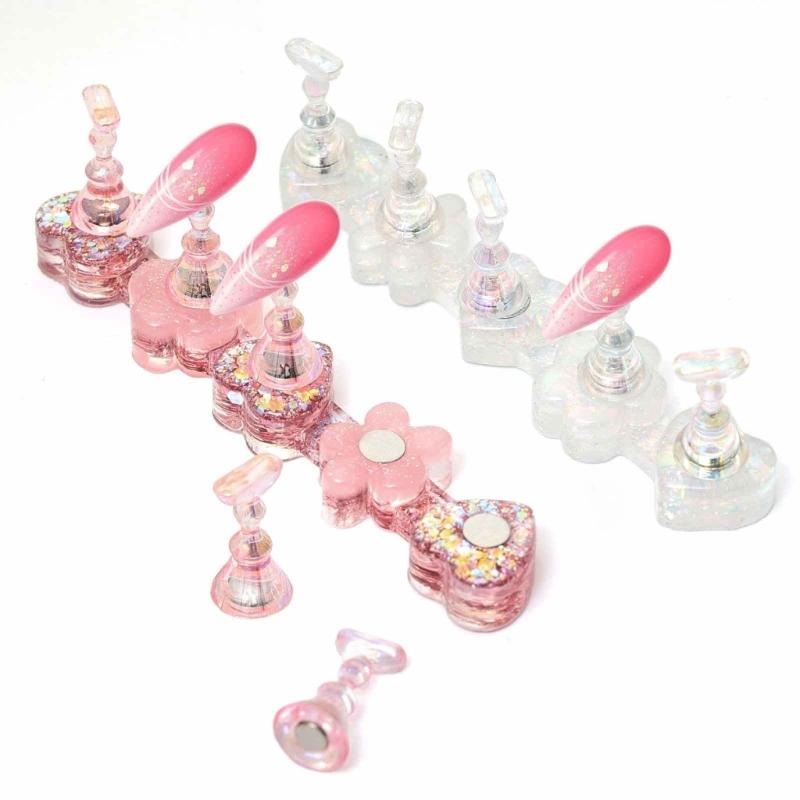 2pcs Multi Position Nail Practice Base ABS Material Salon Grade Manicure Training Equipment